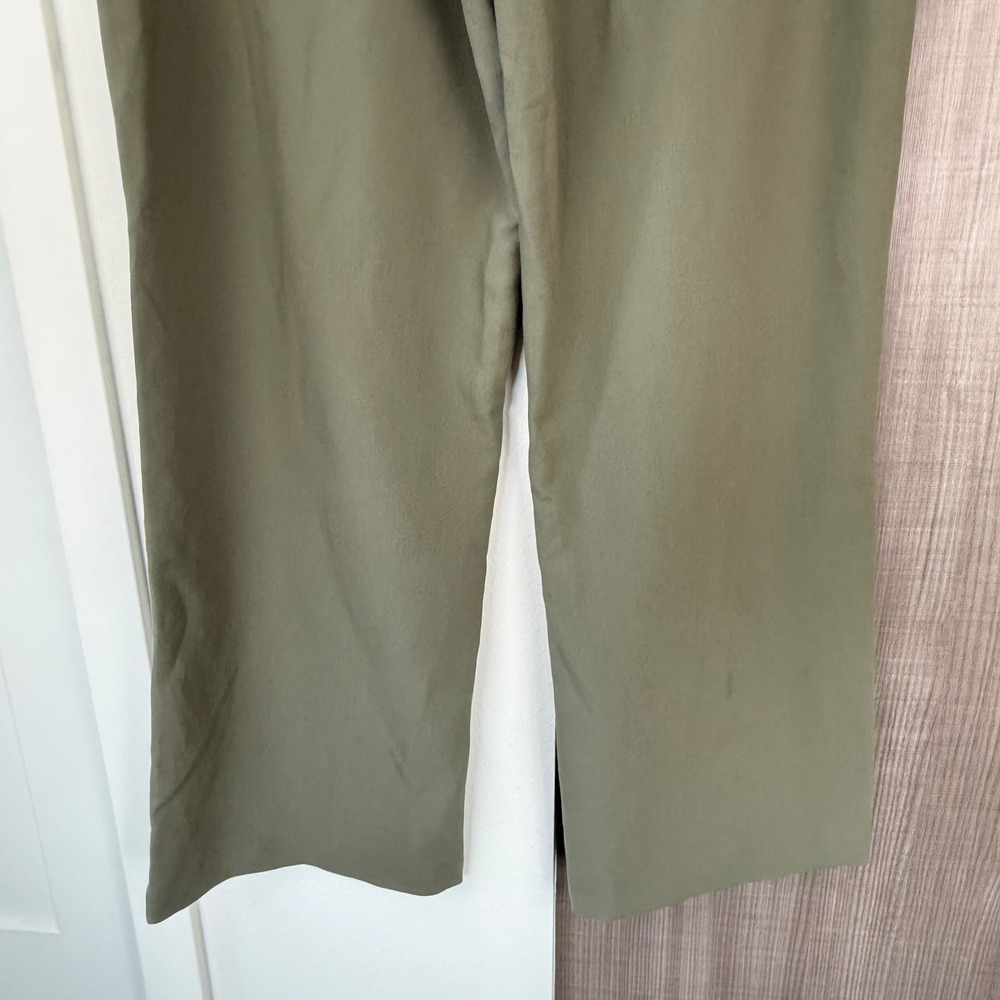 Abercrombie & Fitch Olive Green Sloane Tailored Wide Leg Trouser Pants Long - Picture 10 of 12